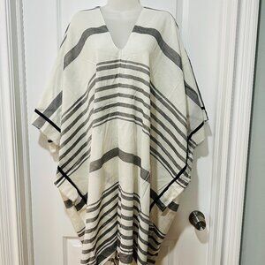 New Summer Cover-Up - PURE DKNY Cream+Grey Striped OS,  NWT